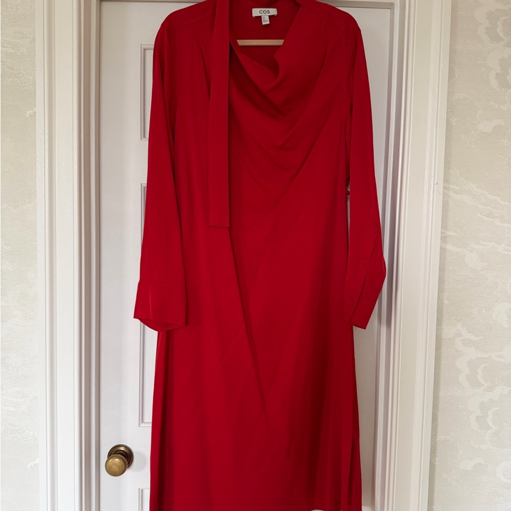 COS Red Long Sleeve Dress